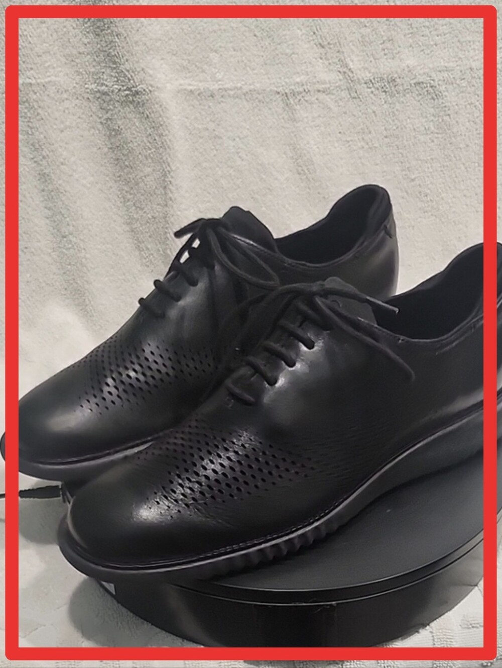 Cole Haan Men's 2.ZERØGRAND Laser Wingtip Oxford black leather